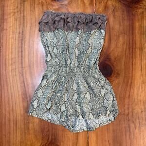 Vintage Y2K FCNY Women's Romper M Strapless Snake Sheer Lace NOS NWT NEW J12
